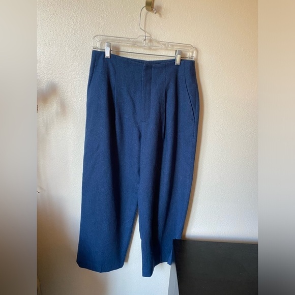 Club Monaco Women’s Wool Blend Parachute Trousers in Blue Size 4 Barrel Pants - Picture 1 of 8